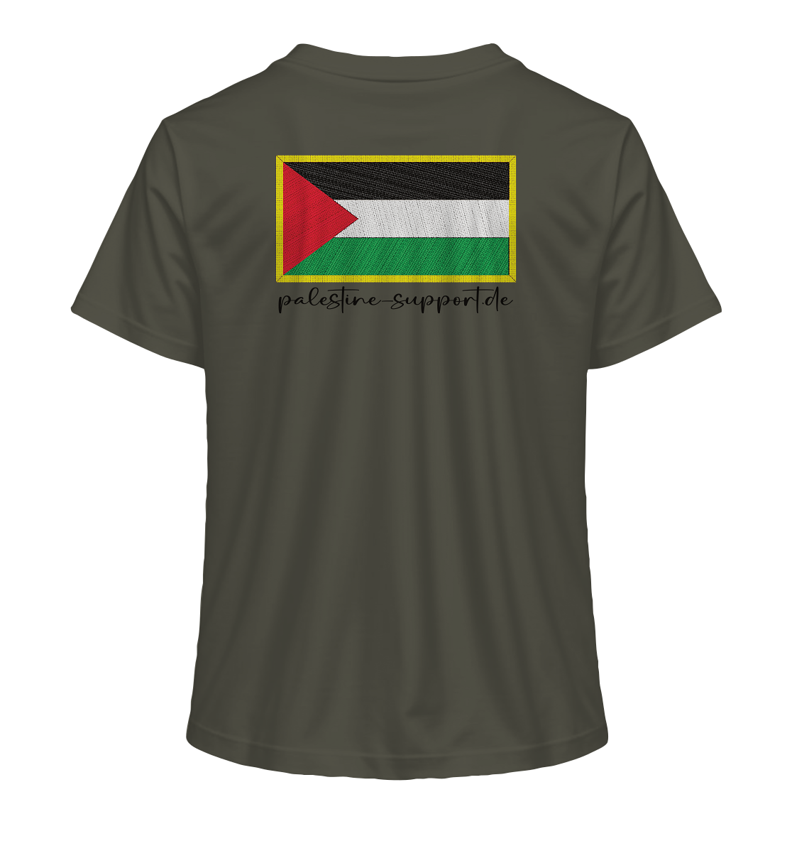 Flag Badge print - Ladies Organic Shirt - palestine-support
