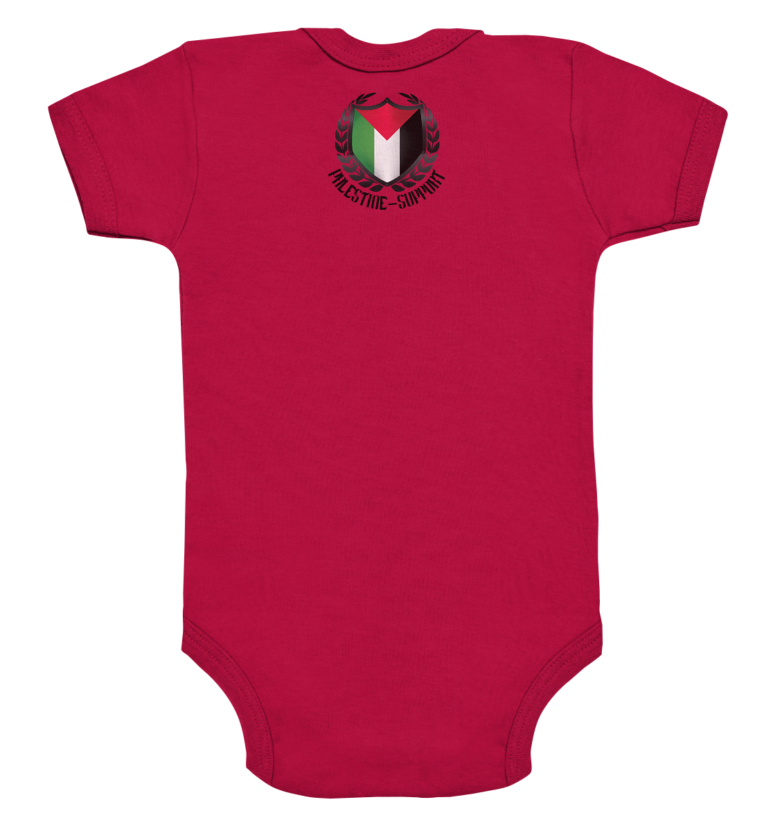 Strampler Rückseite mit Motiv des Palestine Support Logos für Babys in Red