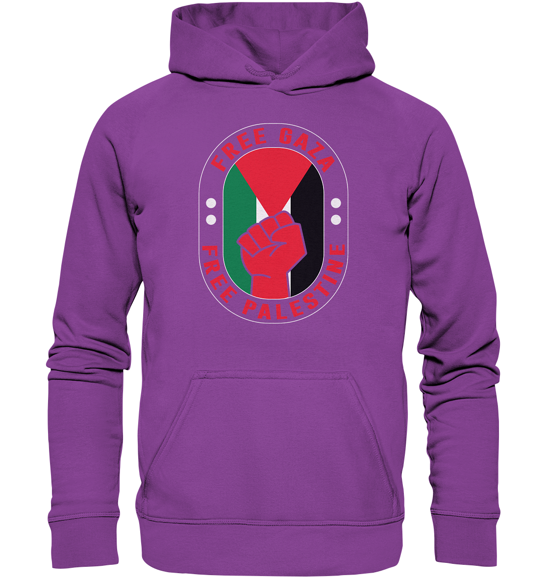 Damen Hoodie Unisex mit Free Palestine mit Fahnen Style in Magenta Telekom