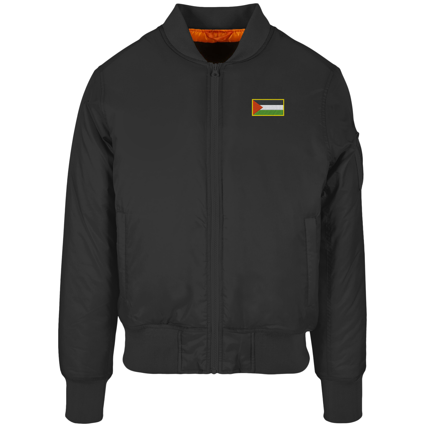 Bomberjacke gestickt in Palästina Style in Schwarz