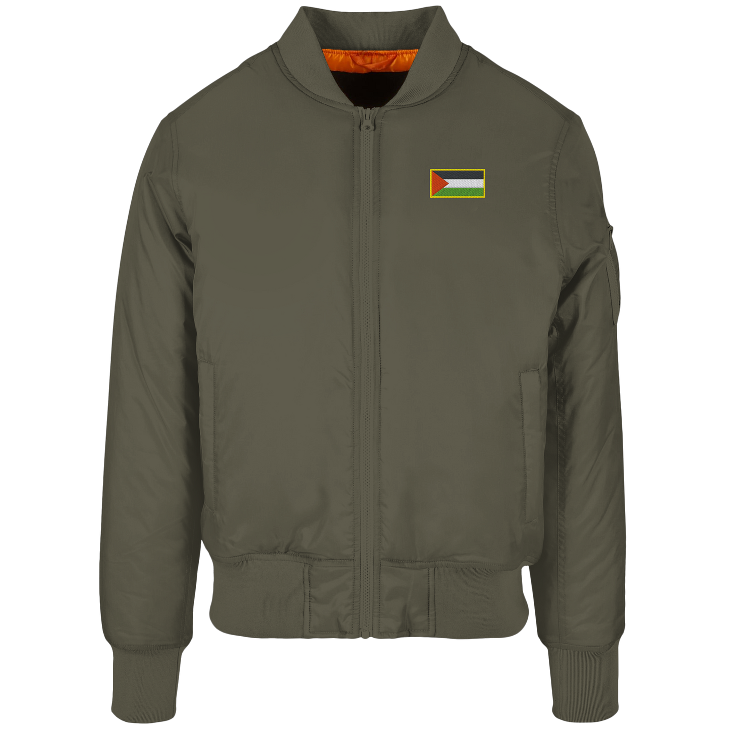 Bomberjacke gestickt in free Gaza in Navy Olive