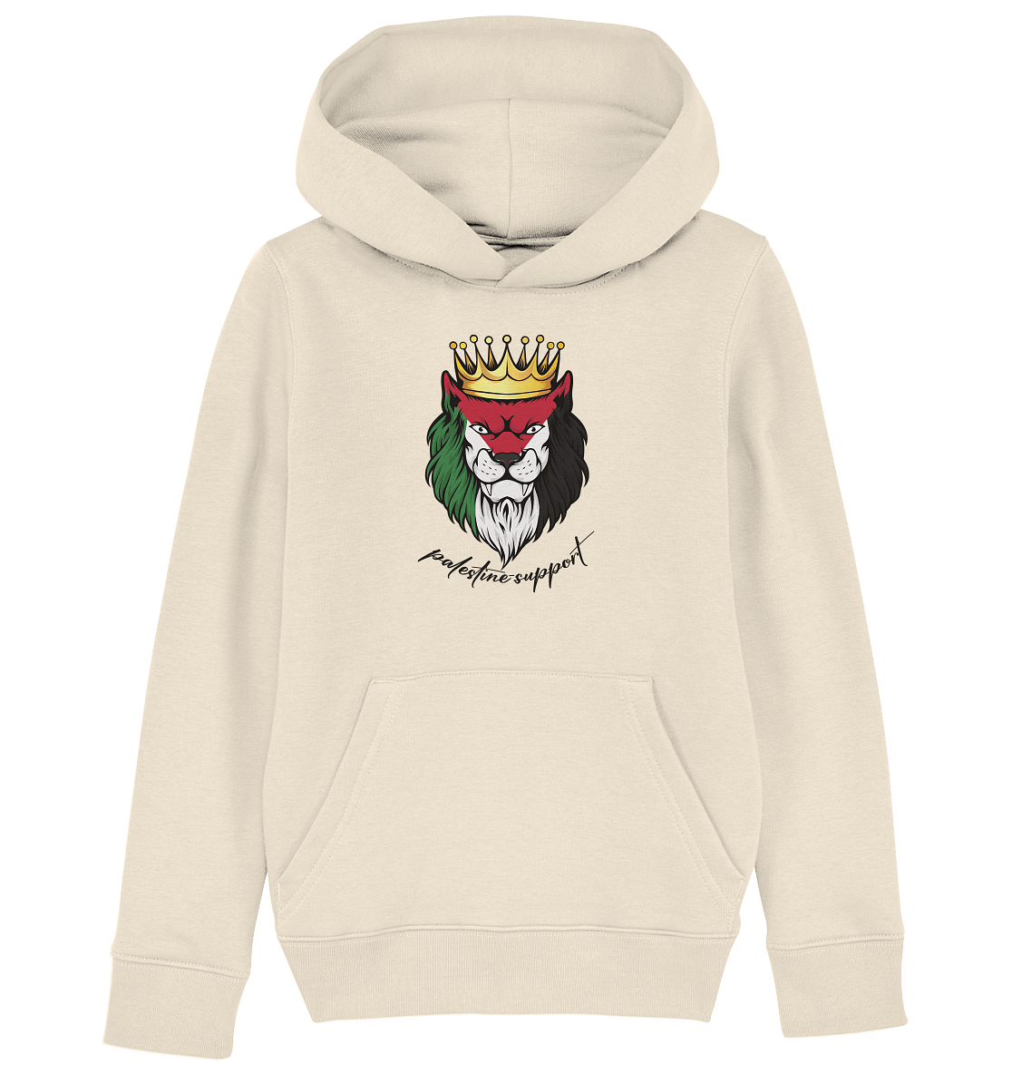 Kids Hoodie mit Palestine Lion Motiv in White