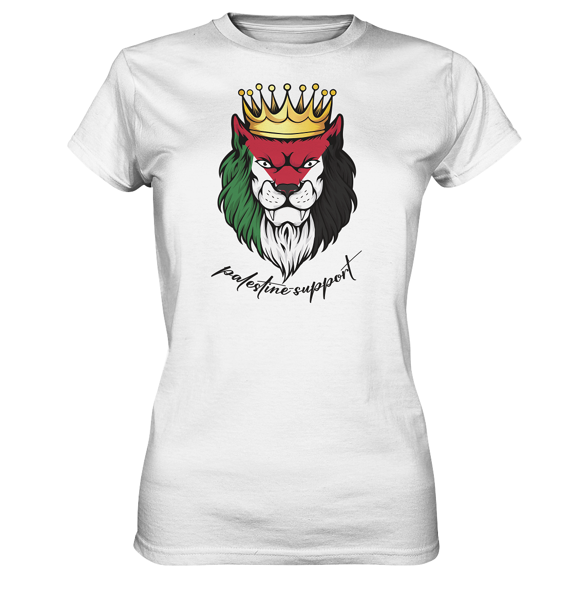 Damen Tshirt mit Gaza Löwen Motiv in White