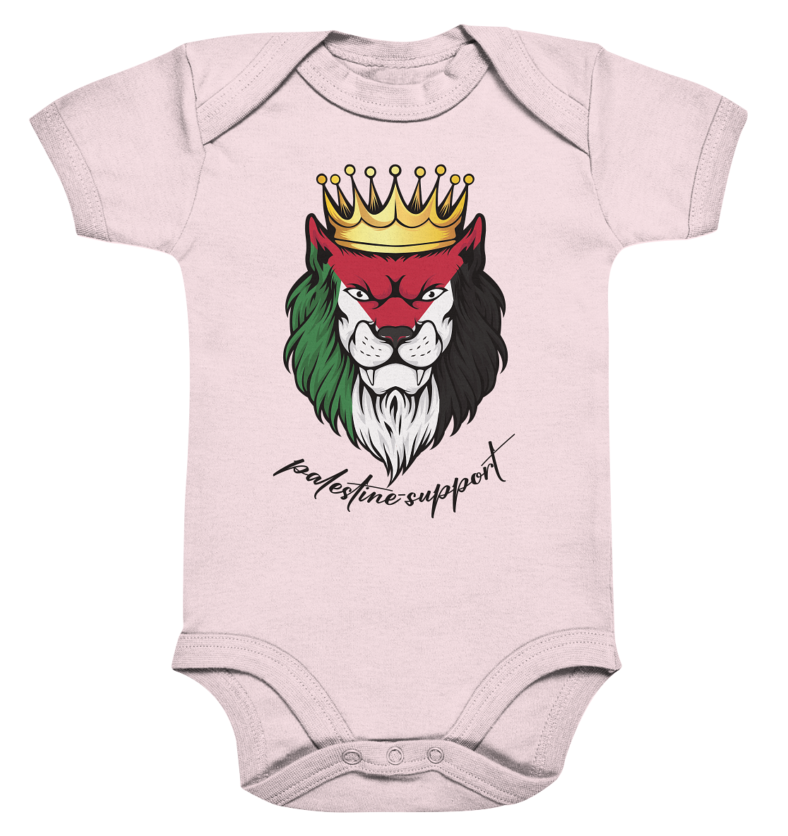 Baby Body mit Palestine Lion Motiv in Powder Pink
