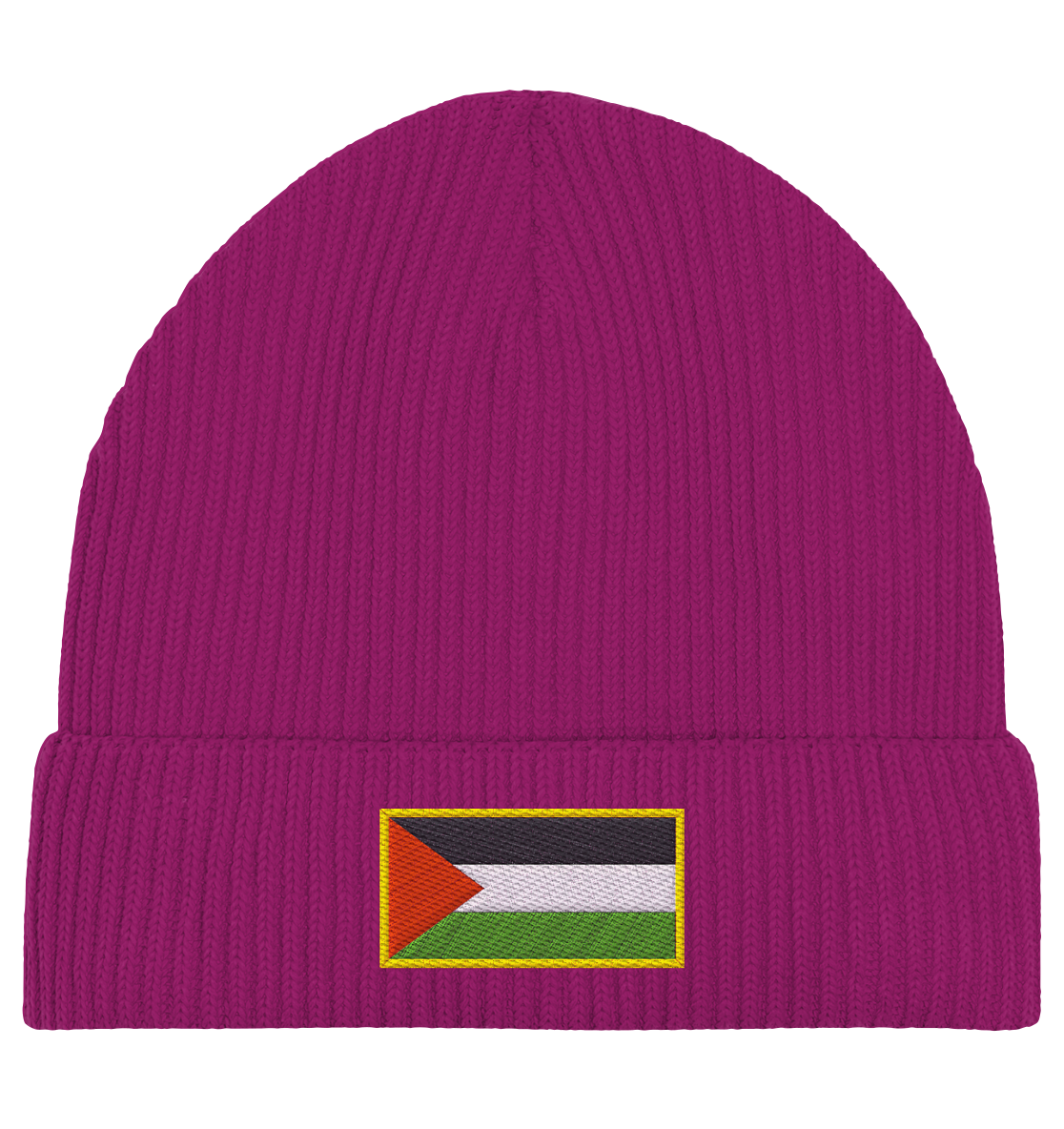 Damen Wintermütze gestickt Palästina Flagge in Pink
