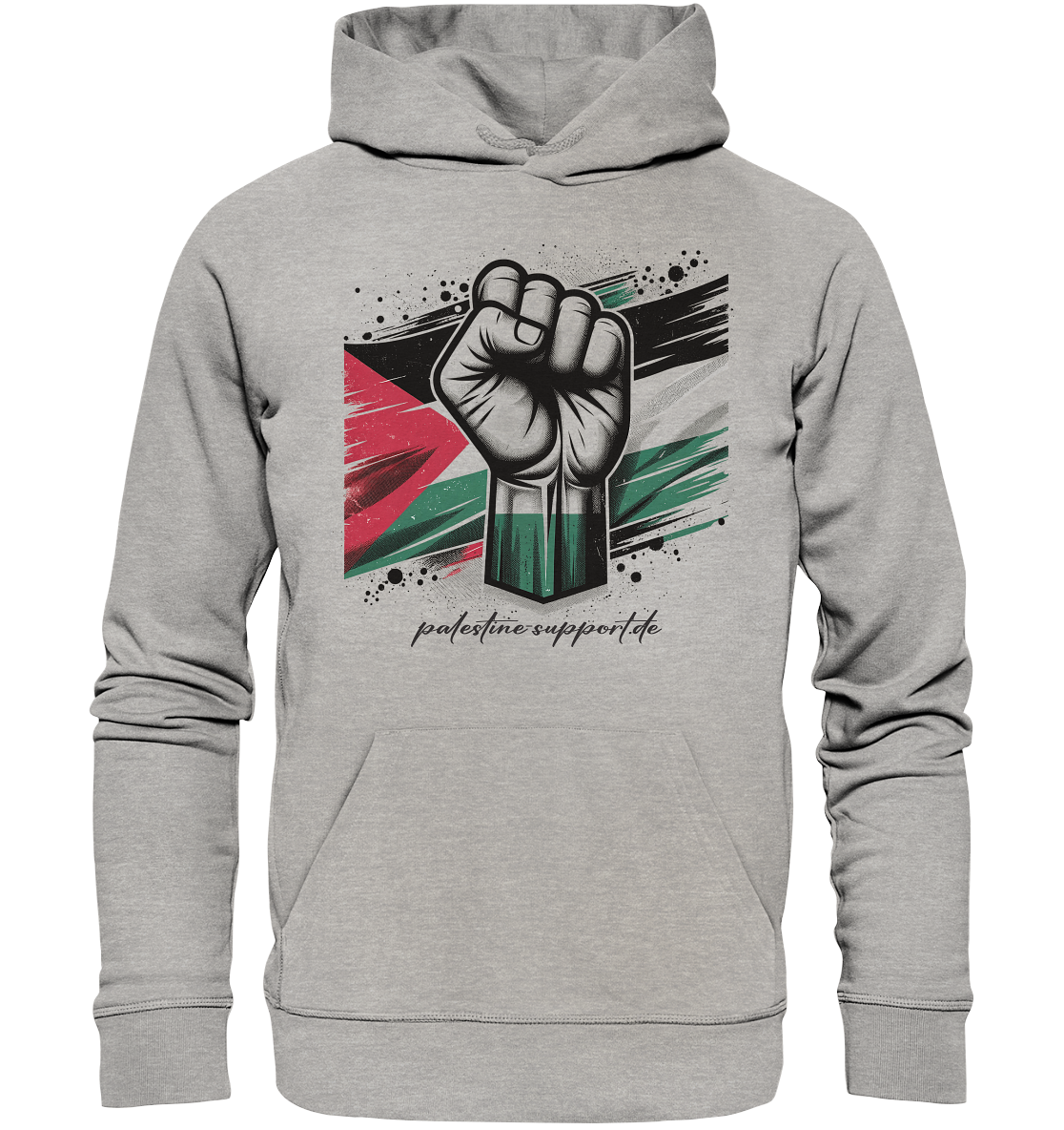Streetwear Hoodie mit free Gaza Widerstand und Flaggen Symbol in