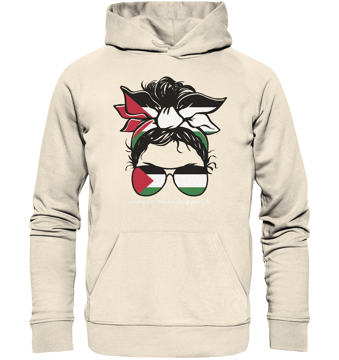 Unisex Streetwear Hoodie mit Frauen Power Gaza Abbildung in Natural Raw