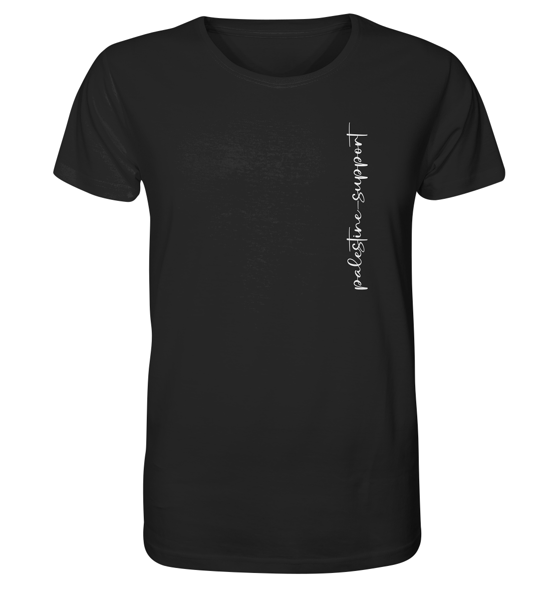 Starkes Statement auf Stoff: Dieses Shirt vereint die palästinensische Flagge mit der Faust des Widerstands und der Botschaft "Palestine-Support"