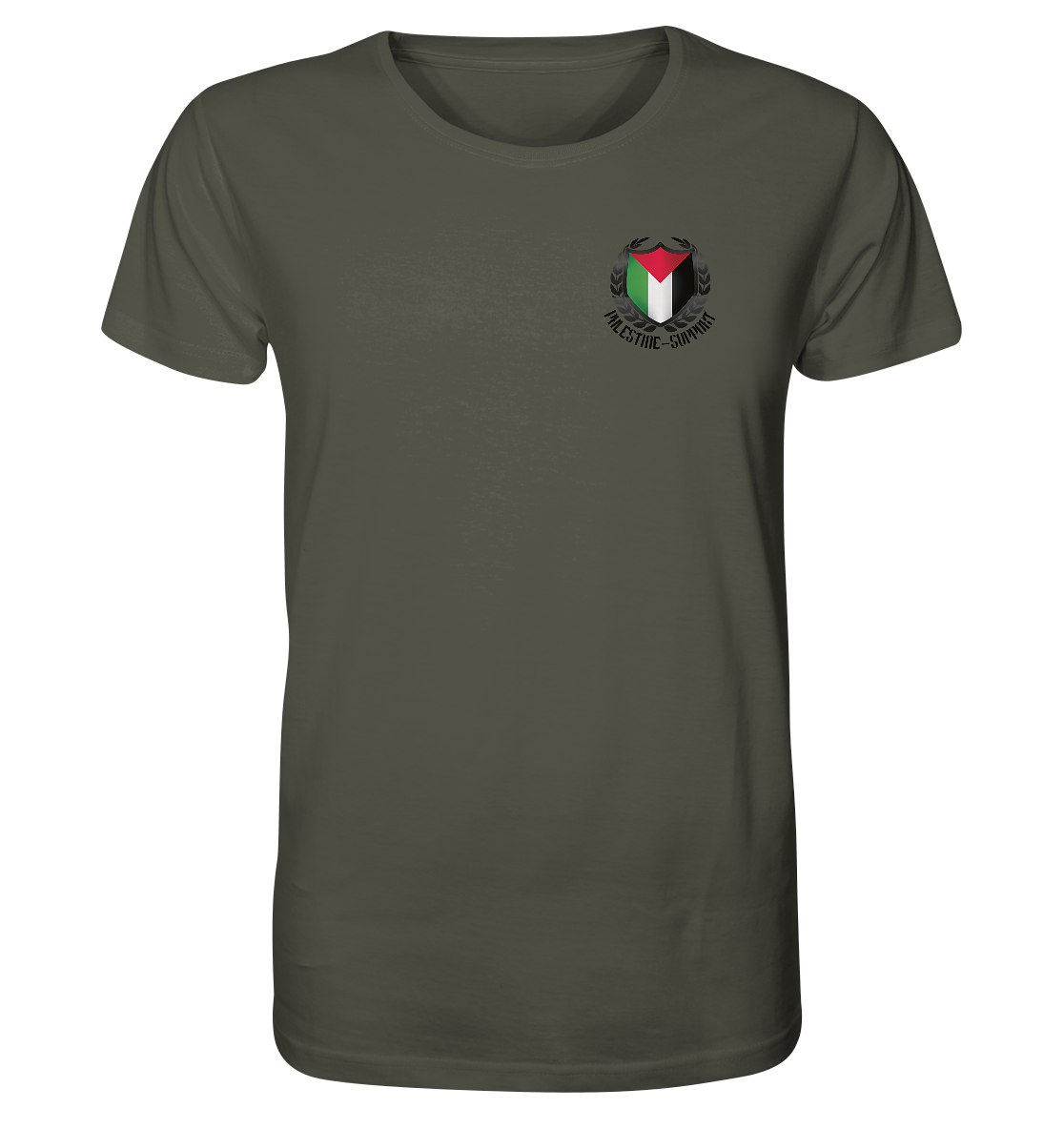 Herren T-Shirt mit Original Palästina Emblem in Militant Farbe Khaki