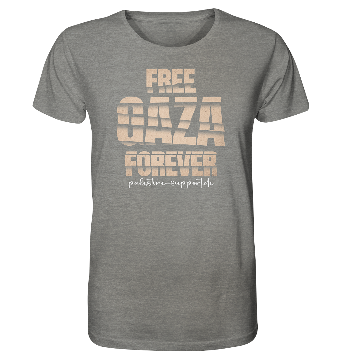 Free Gaza - Herren Shirt -mit palestine-support und Free Gaza forever Gold Schriftzug in Lavender