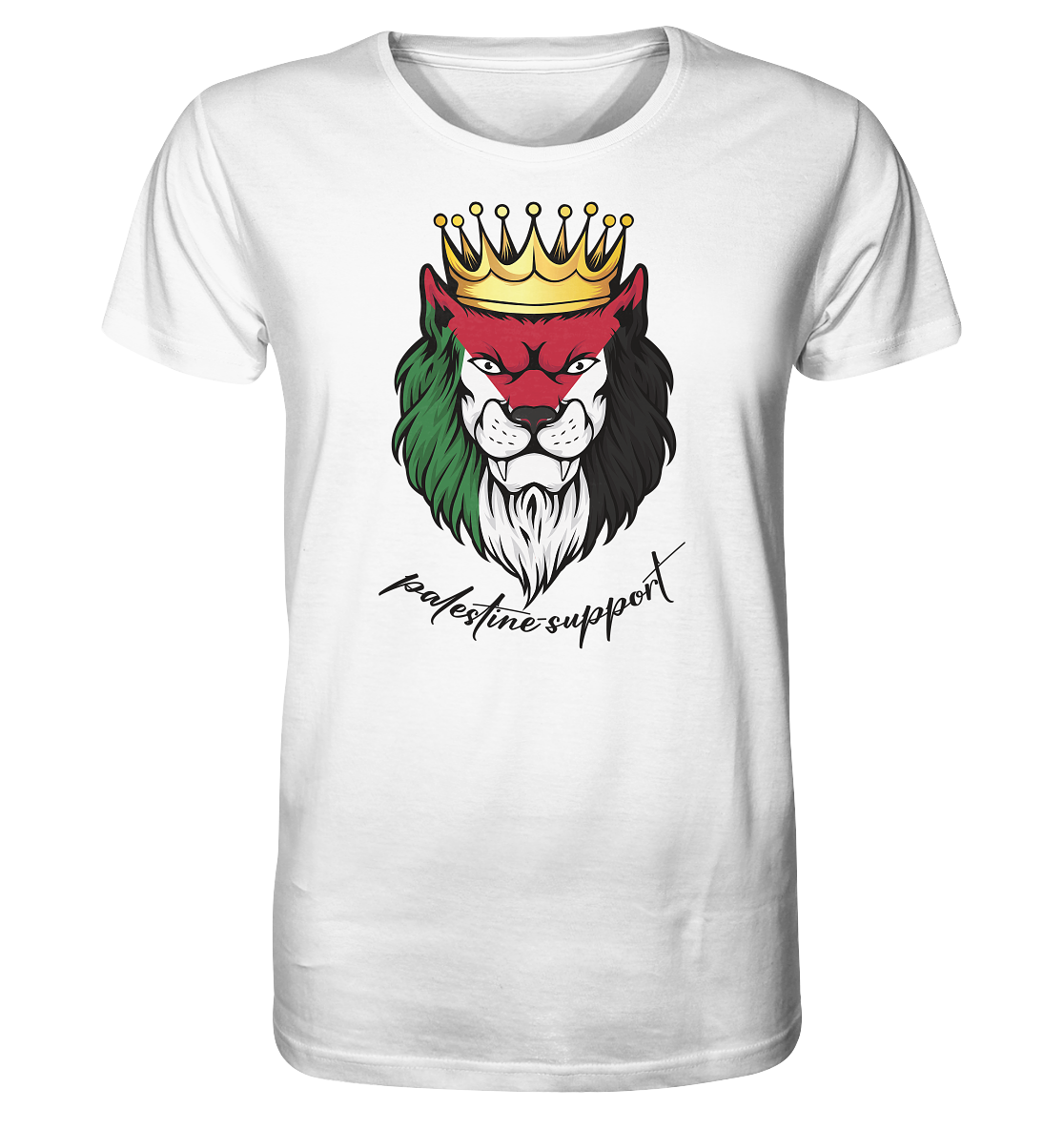 Herren Tshirt mit Palästina Löwen Motiv in White