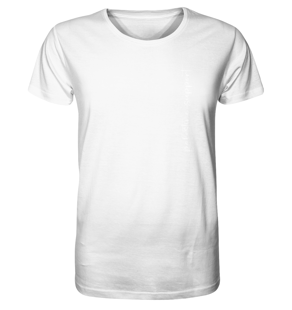Free Palestine - Organic Shirt - palestine-support Schriftzug an der Front in Weiß auf Weiß
