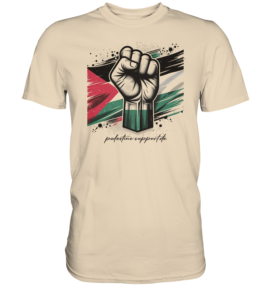 Herren Urban Tshirt mit Widerstandssymbolik der Palästinenser in Sand