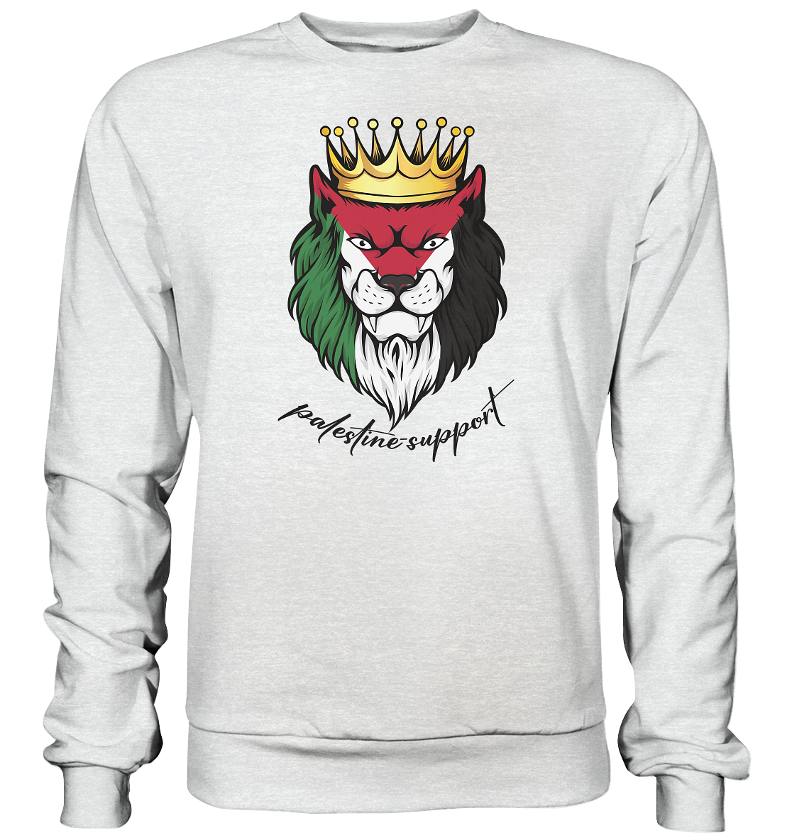 Unisex Sportliches Sweatshirt mit Gaza Löwen Motiv in White