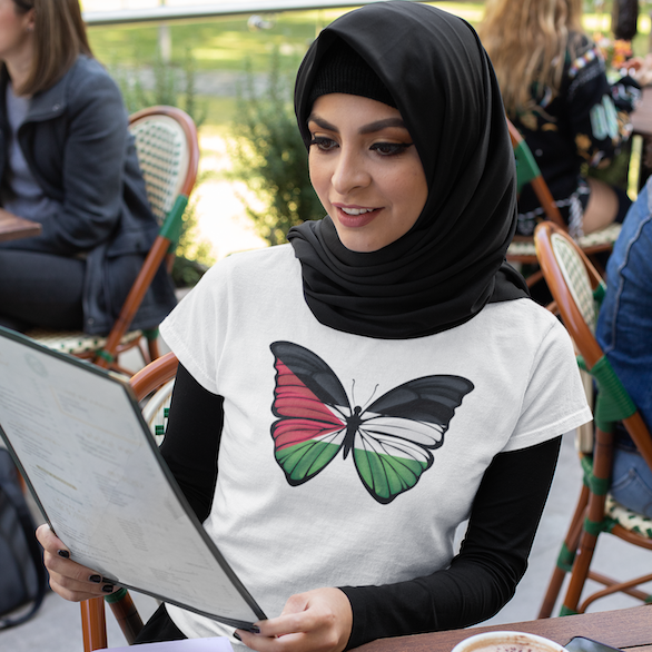palestine-support Butterfly Shirt, Palästina unterstützen