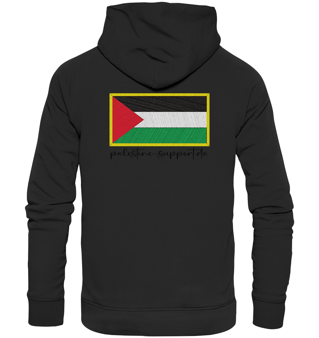 Flag Badge print  - Organic Hoodie - palestine-support