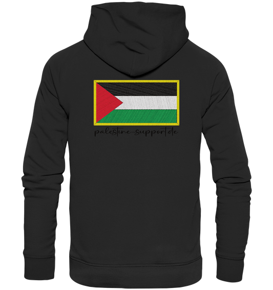 Flag Badge print  - Organic Hoodie - palestine-support